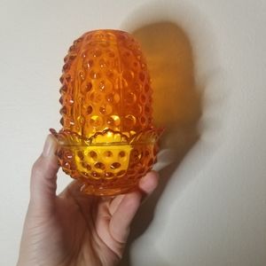 Vintage Amberina Fairy Lamp, 4.5" tall